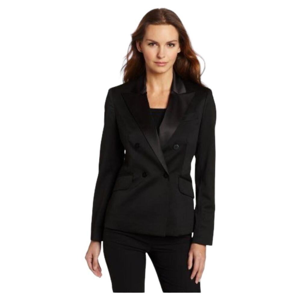 Women's Size 12 Jones New York Collection Stretch Black Tuxedo Business Blazer